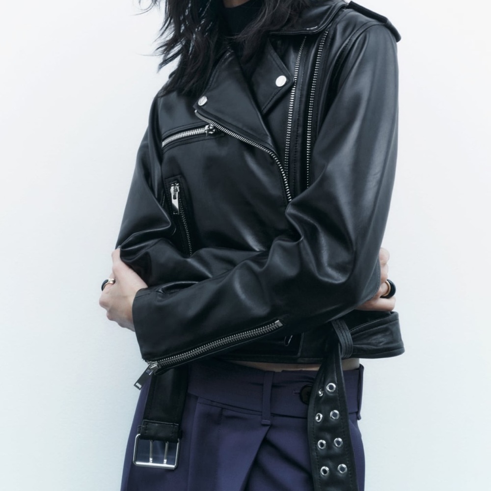 Zara 100% Genuine Leather Jacket NWT - Picture 5 of 11